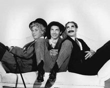 The Marx Brothers great pose of Harpo Chico & Groucho on sofa 8x10 inch photo
