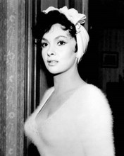 Gina Lollobrigida striking a pose in fluffy white sweater 8x10 inch photo