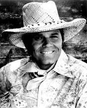 Jack Lord Hawaii Five-O's McGarrett smiling in Hawaiian shirt & hat 8x10 photo