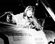 John Wayne in cockpit of Tornado bomber 1957 Jet Pilot 8x10 inch photo