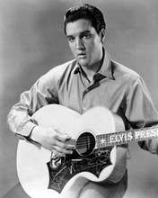 Elvis Presley iconic young pose with his Elvis guitar 8x10 inch photo