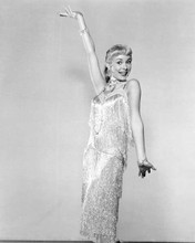 Janet Leigh arms outstretched in glitzy sequined dress 8x10 inch glamour photo
