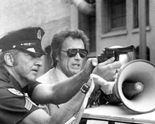 The Enforcer John Mitchum pointing gun by bullhorn Clint Eastwood 8x10 photo