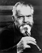 Orson Welles charismatic later portrait holding huge cigar 8x10 inch photo