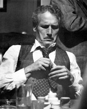 Paul Newman takes close look at his cards during game 1973 The Sting 8x10 photo