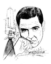 Peter Gunn 1958 TV private eye Craig Stevens Lola Albright art drawn 8x10 photo
