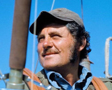 Robert Shaw as Quint strapped into his chair on Orca deck from Jaws 8x10 photo