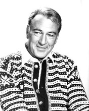 Gary Cooper smiling 1959 studio portrait wearing seasonal cardigan 8x10 photo