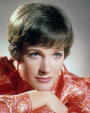 Julie Andrews 1965 era studio portrait in red blouse 8x10 inch photo