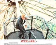 A View To A Kill 1985 original 8x10 lobby card Roger Moore on Eiffel Tower