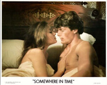 Somewhere in Time 1980 original 8x10 lobby card Jane Seymour & Reeve in bed