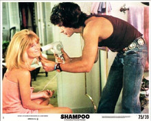Shampoo 1975 original 8x10 lobby card Warren Beatty dries Julie Christie's hair