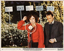 The Way We Were original 1973 8x10 lobby card Barbra Streisand with microphone