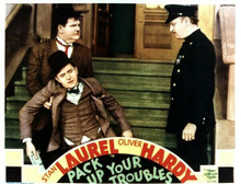 Laurel and Hardy Pack Up Your Troubles 11x14 inch photo lobby card artwork