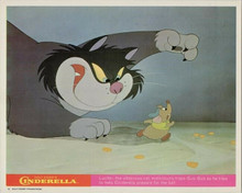Walt Disney's Cinderella vintage 1960's 8x10 lobby card Lucifer & Gus Gus