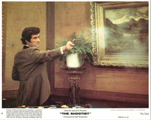 The Shootist 1976 original 8x10 inch lobby card Hugh O'Brian fires gun in saloon