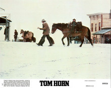 Tom Horn 1980 original 8x10 inch lobby card Steve McQueen leads horse in snow