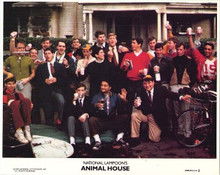 National Lampoon's Animal Houe original 8x10 lobby card cast outside frat house