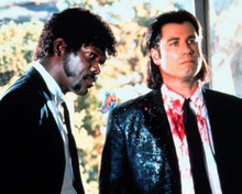 Pulp Fiction Samuel L. Jackson & John Travolta blood spattered 8x10 inch photo