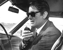 Gregory Peck in suit and sunglasses with car radio 1969 Marooned 8x10 photo