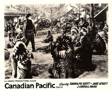 Canadian Pacific 1949 Randolph Scott in Indian village 8x10 inch photo
