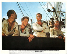 Papillon 1973 Steve McQueen Dustin Hoffman on boat 8x10 inch photo