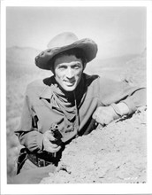 Gregory Peck with smile on his face pointing gun Duel in the Sun 8x10 inch photo