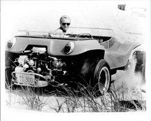 Thomas Crown Affair Steve McQueen at wheel of dune buggy on beach 8x10 photo