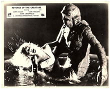 Revenge of the Creature the Gill Man shrieking Lori Nelson in water 8x10 photo