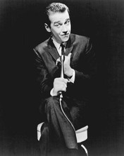 George Carlin legendary stand-up comedian 1960's era pose on stage 8x10 photo