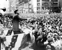 Senator John F. Kennedy addresses crowds 8x10 inch photo