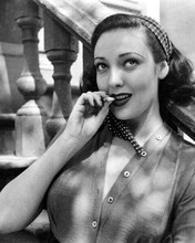 Linda Darnell 1940's era with cleavage smoking cigarette 8x10 inch photo