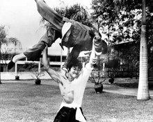 Bruce Lee lifts assailant in the air 1972 Fists of Fury 8x10 inch photo