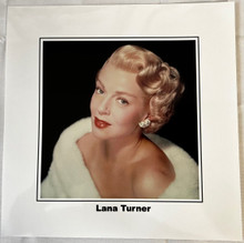 Lana Turner 1940's glamour portrait bare shoulder fur wrap 12x12 inch photograph