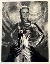 Marta Kristen smiling as Judy in silver space outfit Lost in Space 8x10 photo