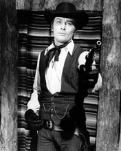 Alain Delon points his pistol in 1971 western Red Sun 8x10 inch photo