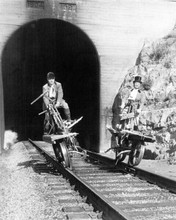 Fancy Pants 1950 Lucille Ball & Bob Hope ride handcars on railway 8x10 photo