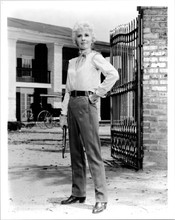 Barbara Stanwyck holding riding crop by Barklay ranch The Big Valley 8x10 photo