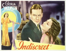 Indiscreet Gloria Swanson Ben Lyon 11x14 inch movie poster romantic scene