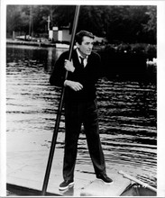 Gregory Peck in between takes 1966 Arabesque on boating lake 8x10 original photo