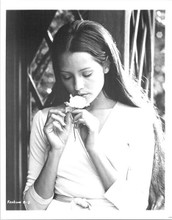 Barbara Carrera young modelling pose 1970's sniffing a rose original 8x10 photo