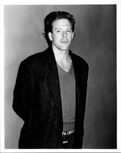 Mickey Rourke original 1980's 8x10 inch press photo posing for photographers