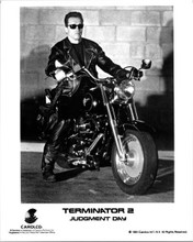 Arnold Schwarzenegger on Harley 1991 original 8x10 photo Terminator 2
