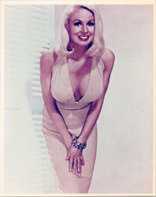 Joi Lansing glamour portrait in low cut white dress 8x10 inch photo