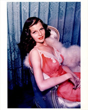 Rita Hayworth glamorous and beautiful in low cut red dress 8x10 inch photo