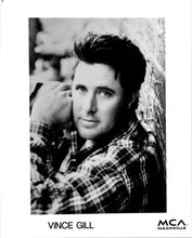 Vince Gill in checkered shirt MCA Nashville promotional portrait 8x10 inch photo
