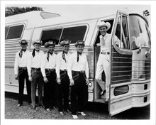 Ernest Tubb in doorway of his tour bus Texas Troubadours vintage 8x10 inch photo