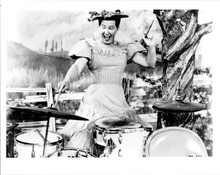 Minnie Pearl playing the drums 8x10 inch photo
