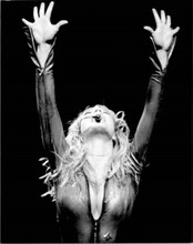 Britney Spears raises her hands in the air on stage 8x10 inch press photo
