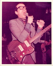 Elvis Costello vintage 8x10 photo 1980's in concert singing holding mike